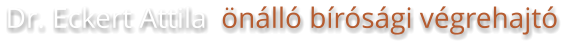 Dr. Eckert Attila  önálló bírósági végrehajtó